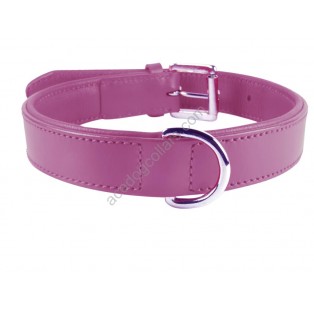 Ace Comfy LEATHER DOG COLLAR Padded And lined with Lamb's Leather (Purple, Red, Kiwi Green, Pink )